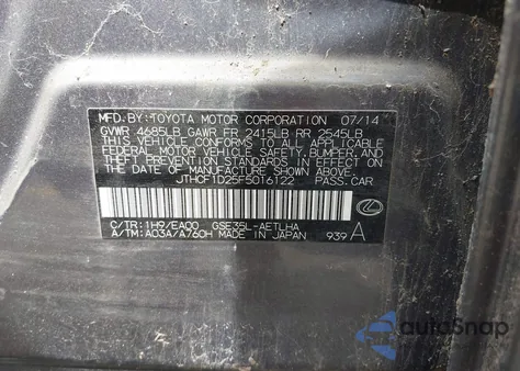 2015 Lexus Is 250 z USA, uszkodzony, nr VIN JTHCF1D25F5016122